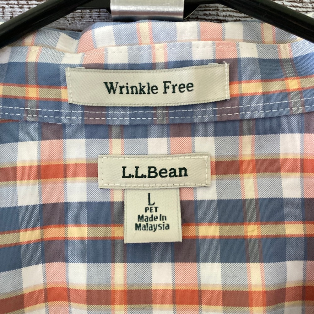 LL Bean Women's Long-Sleeved Button-Down Top Size‎ L Petite Wrinkle Free Plaid - Picture 3 of 4